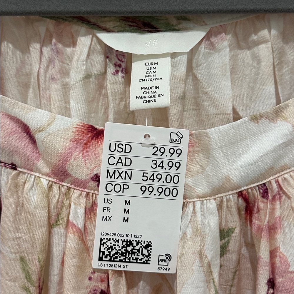 H&M Pink and Cream Floral Dress - Picture 3 of 9